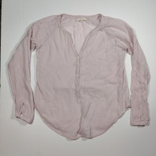 Xirena Scout Pink 100% Cotton Gauze Button Front Blouse Size XS Made In USA
