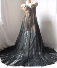 RARE  VTG 70's FREDERICK'S of HOLLYWOOD New Chiffon Peignoir 2pc Set AMAZING M