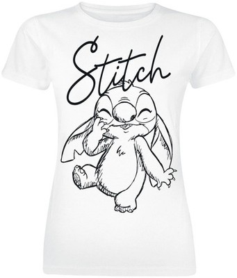 Lilo & Stitch T-Shirt Damen Stitch Sketchy Surprise weiß