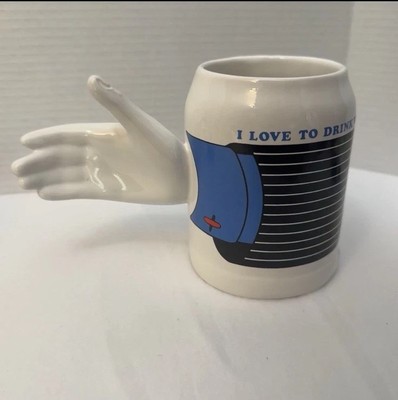 Gerzit style Mug with Hand, ''I Love To Drink With You- Cheers My Friend! 