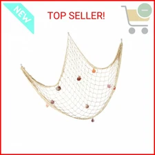 Natural Fishing Net Decor with Shells 79 Inch Beach Theme Decor for Party Home B