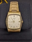 SEIKO TANK 7432-5050 NM  Vintage Gold Snowflake Tonneau Watch. New Battery