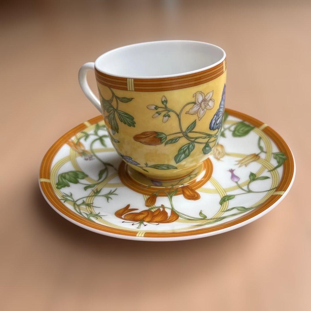 HERMES Paris Siesta Demitasse Cup and Saucer Set Tableware No Box