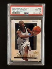 1996-97 Skybox E-X2000 Stephon Marbury Credentials RC #/499. PSA 8 NM-MT 🔥🔥🔥