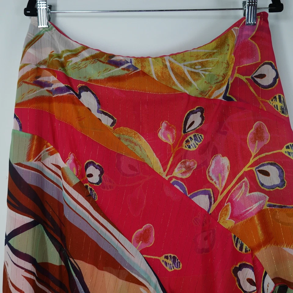 Falda Para Mujer Nygard 12 Estampado Multicolor De Colección Años 90 Hada Volantes Asimétrica Foto 2 de 4