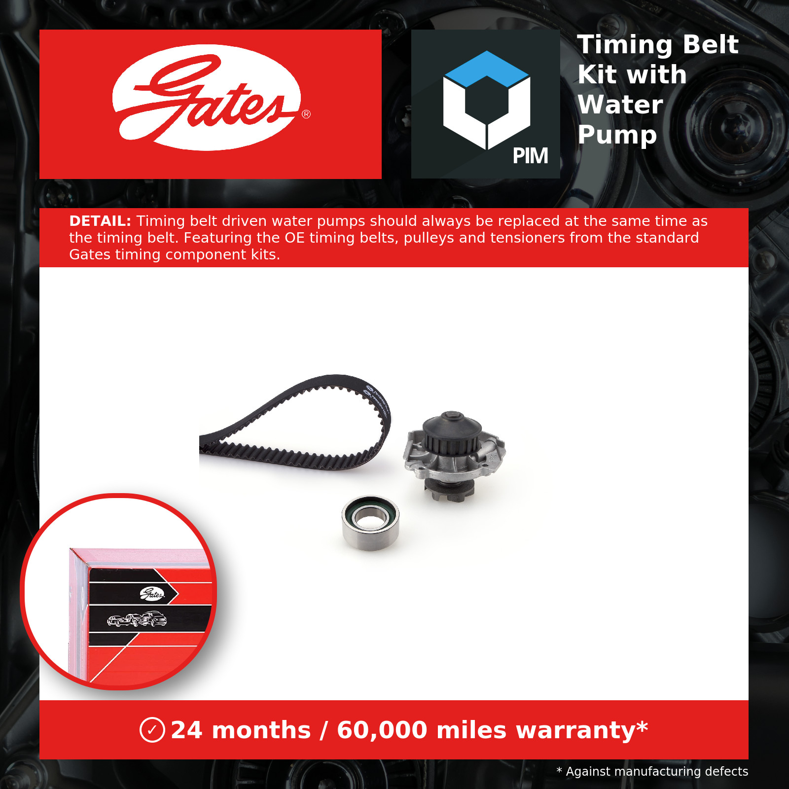Timing Belt & Water Pump Kit fits FIAT PANDA 141 8 86 to 97 Set Gates Quality - Image 13