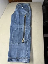 North Peak Men's Embellished Zipper Jeans Blue-Wash Size 36x30