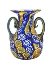 Fratelli Toso Murano Antique Millefiori Flowers Italy Art Glass Mosaic Vase