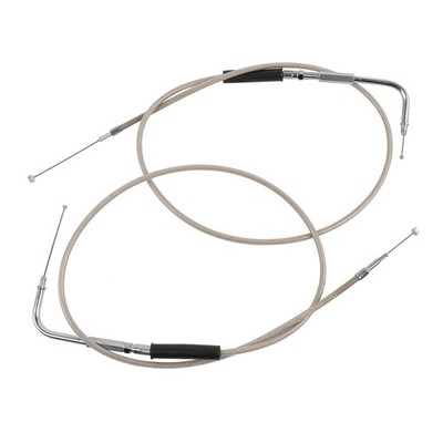 Throttle Idle Cable 39'' Stainless Steel Braided for Harley Dyna Softail