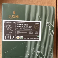 Estates - Organic English Breakfast Tea - 15 Tea Bags 30g.Pack Of 6.