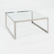 2010s Shelton Mindel for Knoll SM Coffee Side Table Steel with 30 Inch Glass Top