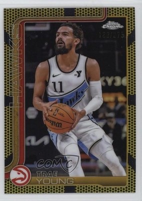 2025-26 Topps Chrome Yellow Basketball Refractor 182/275 Trae Young #5 06or