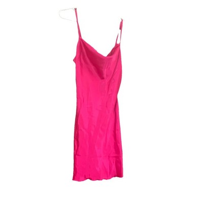 bebe Pink Slip Dress Cowl Neck Strappy Sleeveless Short Size S