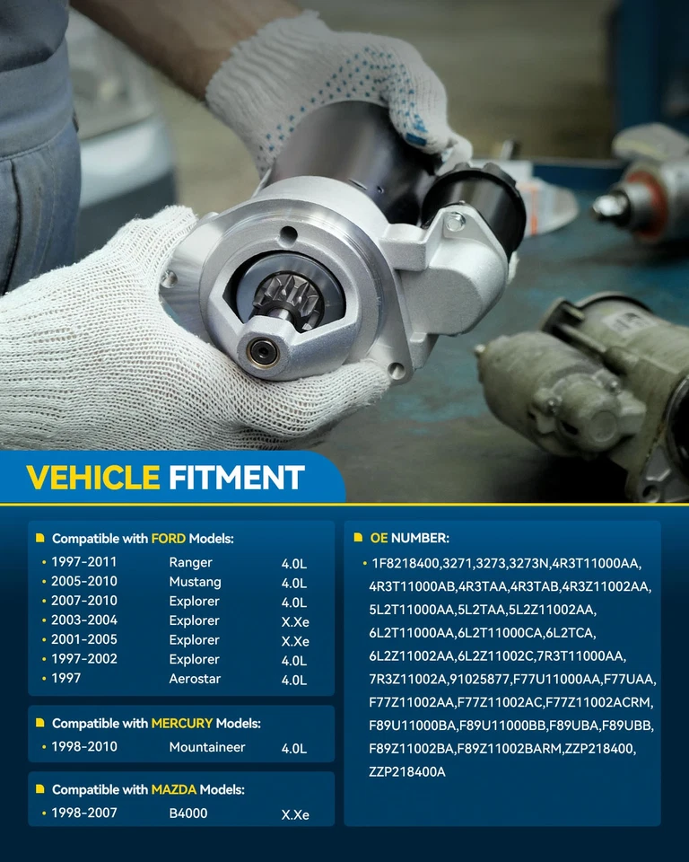 PHILTOP Starter 3273 For Ford Explorer 2000-2006 2007 Ford Ranger 1997-2011 4.0L - Imagem 2 de 4