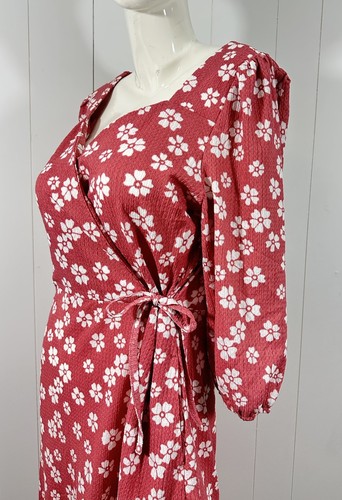 NWT Cato Sz M Women’s 3/4 Sleeve Pink Midi Fit & Flare Floral Dress - Picture 4 of 12