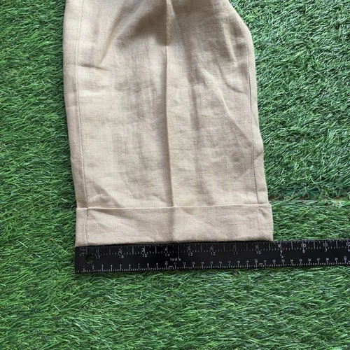 VTG 90s Polo Ralph Lauren 100% Linen Dress Pants Pleated Cuffed Mens 33x32 Beige image 13