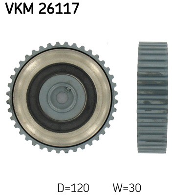 Upper SKF-OE VKM 26117 Deflection Pulley/Guide Pulley, timing belt for OPEL,RENA