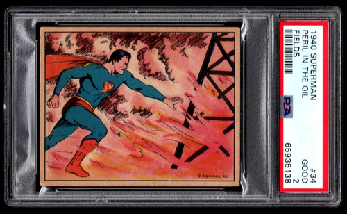 1940 Gum Inc Superman #34 Peril In The Oil Fields — PSA 2