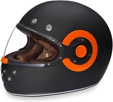 Daytona DOT Retro Dull Black w Orange Accents...