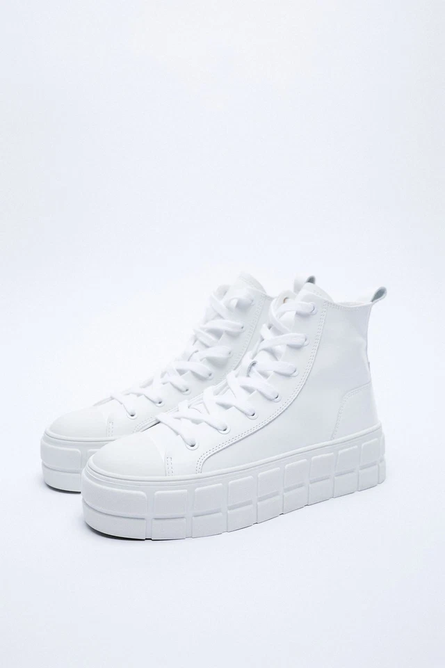 Zara Leather Platform Sneakers Size EU39 - Image 3 of 4