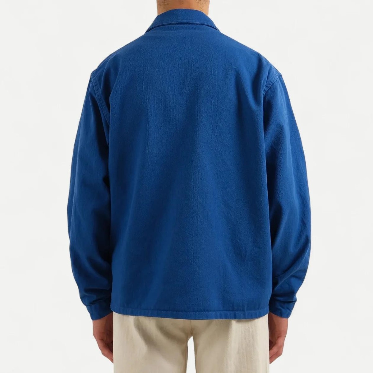 60s Style French Bugatti Blue Cotton Twill Canvas Chore Jacket