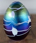 FENTON GLASS HANGING HEARTS IRIDESCENT EGG PAPERWEIGHT?
