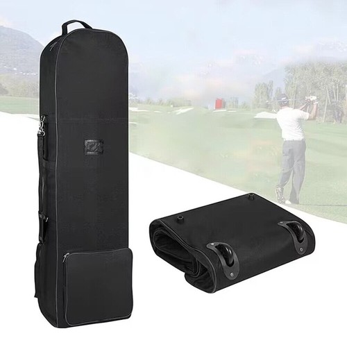 Rolling Golf Travel Bag Nylon Hard Case Golf Protector Wheels Foldable Airlines - Picture 6 of 12
