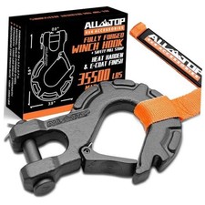  Forged Steel Winch Hook, 3/8in 16Ton 35500Lbs, Large, 3/8", 35500Lbs, 16Ton