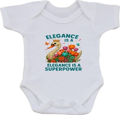 Elegance is a Super Power Full Colour Baby Weste ODER Lätzchen