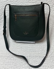 Kate Spade New York Green Pebbled Leather Crossbody Bag Purse Zip Pocket