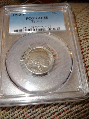 Buffalo Nickel 1913-S Type 1 PCGS AU 58