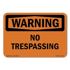 No Trespassing ANSI Warning Sign Metal Plastic Decal
