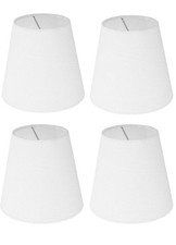 4pc Clip-on Small Lampshades, New, White Shades, Small Lightbulb Compatibility