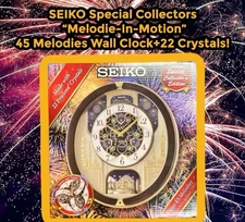 SEIKO Special Collectors “Melodie-In-Motion” 45 Melodies Wall Clock+22 Crystals!