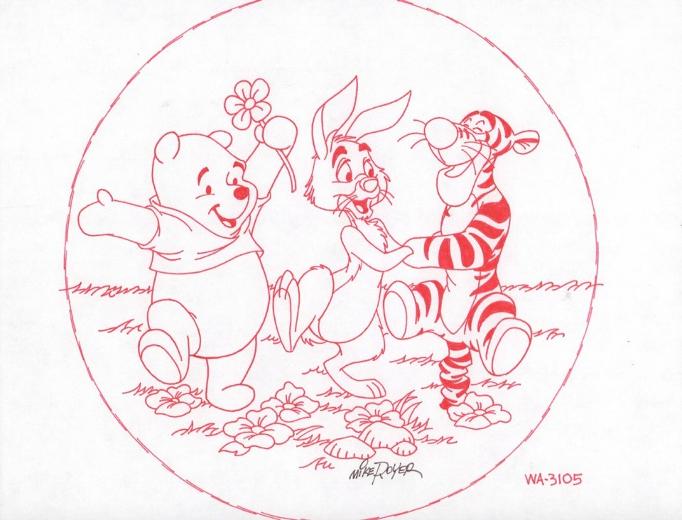 Winnie-the-Pooh Disney Red Ink Concept Art - Pooh, Tigger WA-3105 by Mike Royer Comic Art