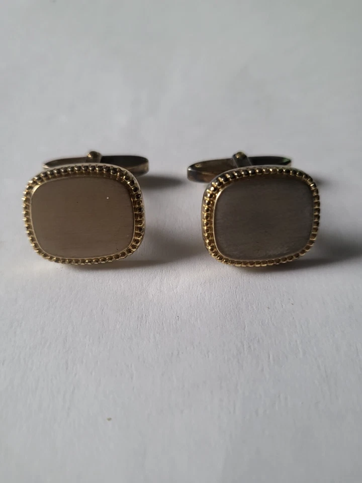 Rösch & Idstein Pforzheim 835er Silber Manschettenknöpfe 2x Perlmutt vergoldet - Bild 2 von 4