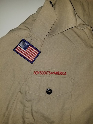 Boy Scouts Uniform Shirt BSA #779 Vtg Insignia Scout USA Sewn Patches Mens XL - Picture 3 of 4