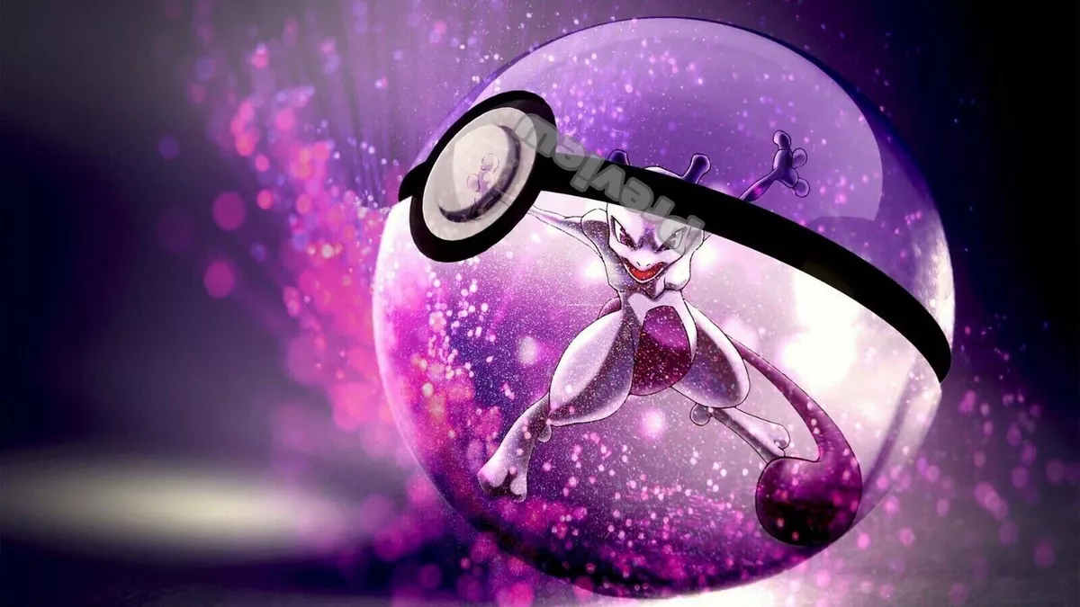 Ball Mewtwo Legendary Pokemon Evolution Anime Print Poster Wall Art Picture  A4 +