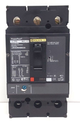 Square D JJN36200ABBDUA 3 Polen 200 Amps Powerpact Schutzschalter / Getestet Ok
