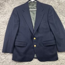 Ralph Lauren Polo University Club Vintage Navy Wool Blazer Gold Buttons 43 Chest