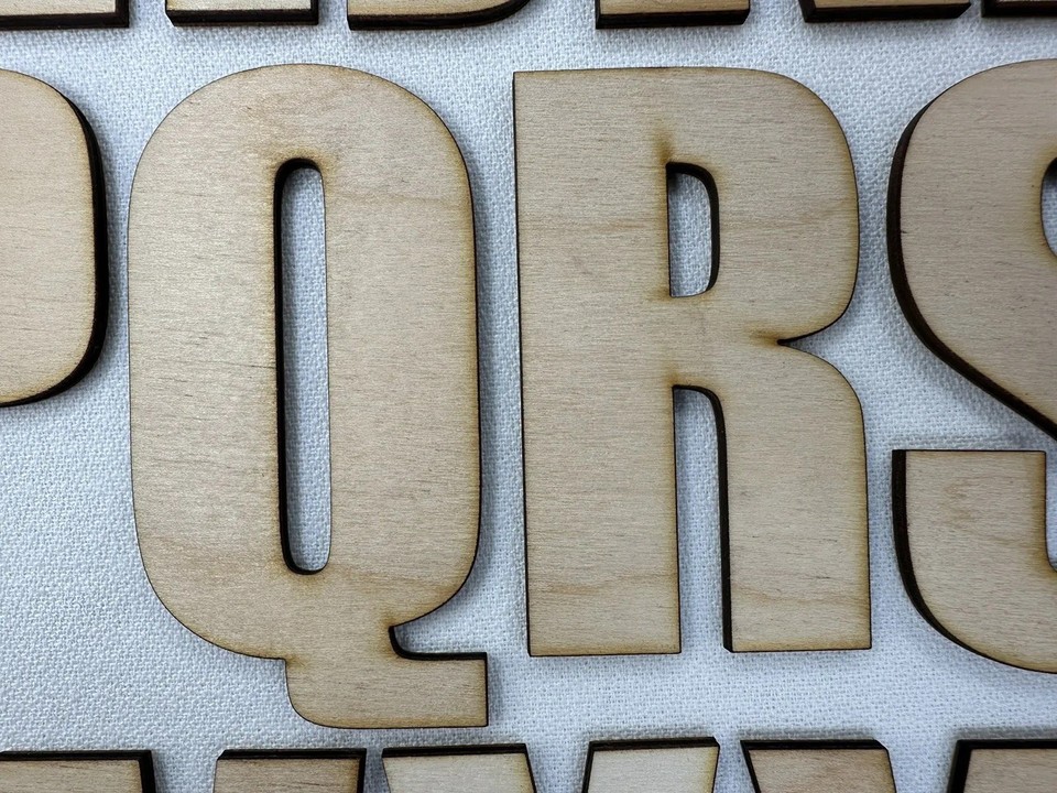 Laser Cut Unfinished Wood Letters or Numbers Impact Font Craft Cutout ...
