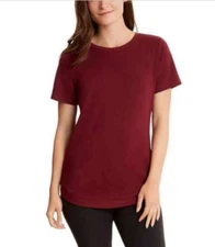 Danskin Womens Tulip Hem Tunic Shirt Top (GARNET, Size SMALL) NWT