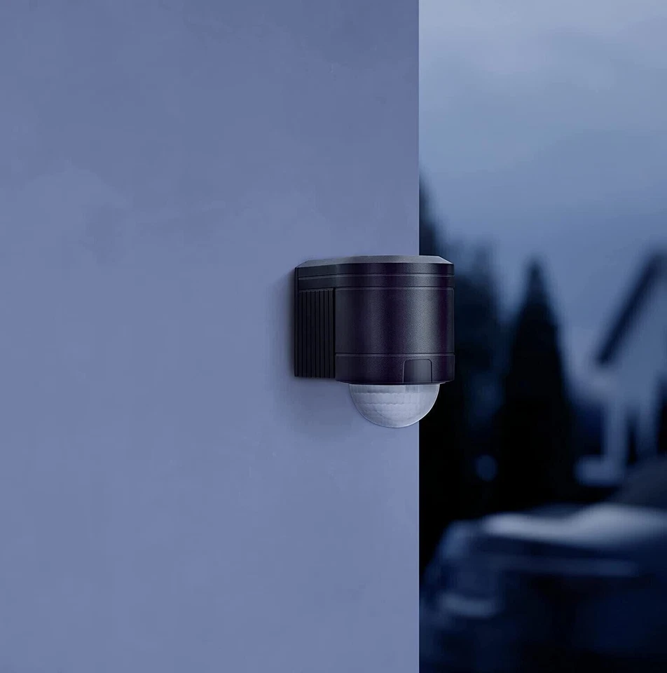 360° PIR Motion Sensor Black Outdoor IP44 3in1 Inner Corner Wall Mount Detector - Image 2 of 4