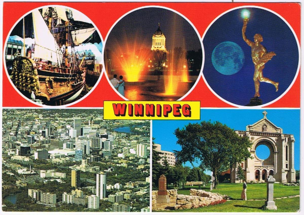 Manitoba Postcard Winnipeg Multi View Golden Boy Louis Riel eBay