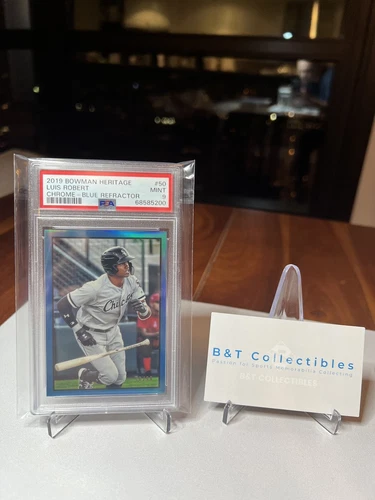 2019 Bowman Heritage Luis Robert Chrome Blue Refractor 56/99 #50 PSA 9 Sox🔥