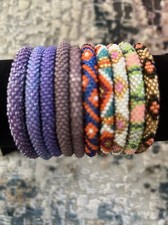 NEW 10 SET - Bracelet- Made in NEPAL - 100 Handmade seed beaded Bangle Gift