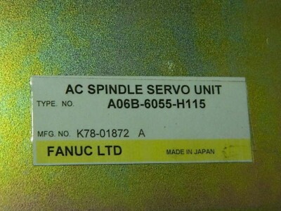FANUC A06B-6055-H115 AC SPINDLE DRIVE UNIT w/ 6 MONTHS