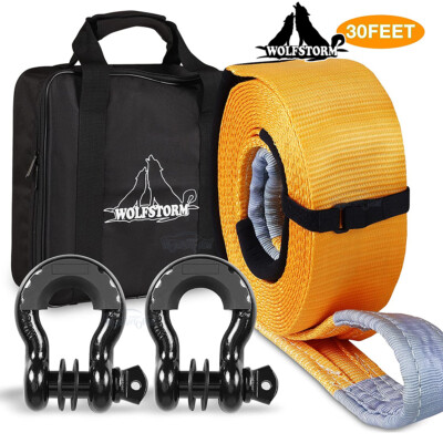 Amazon.com: ALL-TOP Heavy Duty Tow Strap Recovery Kit: 3  Heavy Duty Tow Strap Recovery Kit 3 inch x 20ft 35,000lbs 100% Nylon Storage Bag display picture 1