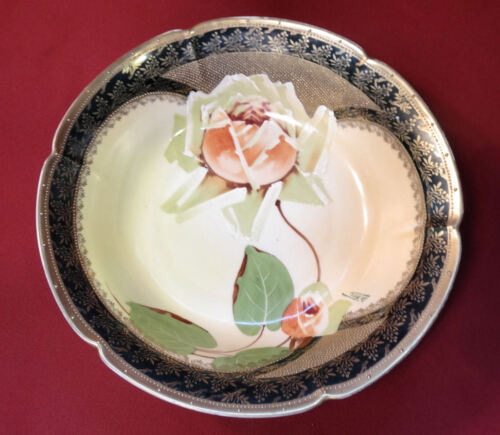 Imperial Crown China Austria Hand Painted ARTISTIC Rose Lg Signed Bowl-De Vries - Picture 1 of 6