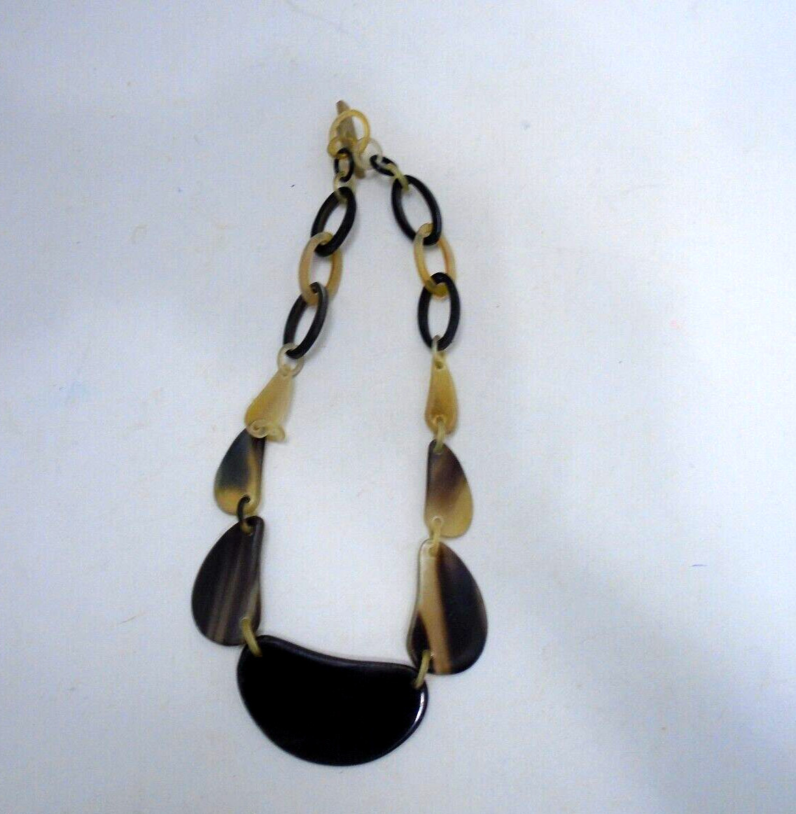 Vintage plastic turtle shell link statement neckl… - image 1